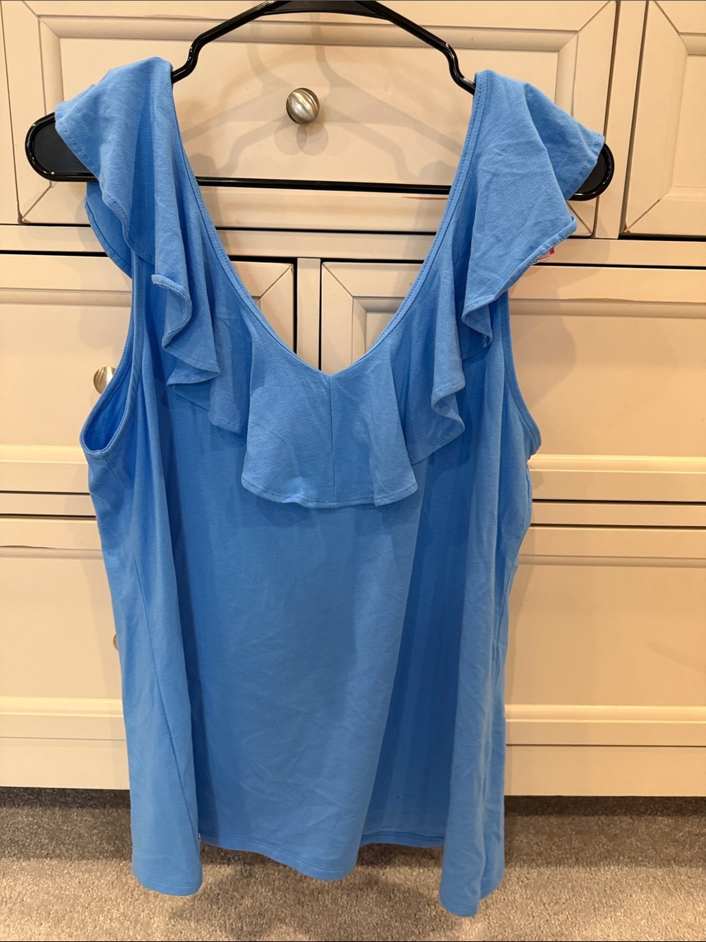 NWT Lilly Pulitzer Sky Blue Ruffle V-Neck Tank